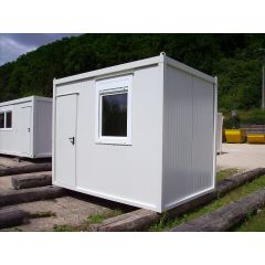 Bürocontainer isoliert, 3100 x 2160 x 2540 mm (L x B x H),  inkl. Elektropaket, 1 Fenster, Lackierung RAL 9002 grau-weiß