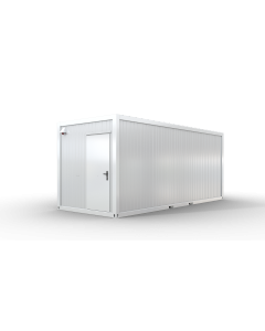 Bürocontainer isoliert, 6055 x 2435 x 2600 mm (L x B x H),  inkl. Elektropaket, 2 Fenster, Lackierung RAL 9002 grau-weiß - Variante 2