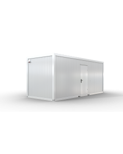 Bürocontainer isoliert, 6055 x 2435 x 2600 mm (L x B x H),  inkl. Elektropaket, 2 Fenster, Lackierung RAL 9002 grau-weiß - Variante 3