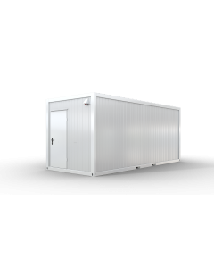 Bürocontainer isoliert, 6055 x 2435 x 2600 mm (L x B x H),  inkl. Elektropaket, 1 Fenster, Lackierung RAL 9002 grau-weiß - Variante 4