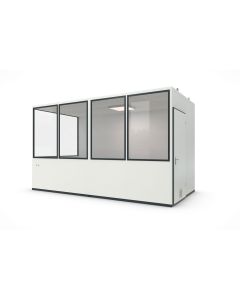 Hallenbüro MultiFlex 10, H2660 x B4560 x T2280 mm, ca. 10 m² Grundfläche, Starter Plus Elektropaket, Farbe RAL 9002 - Grauweiß