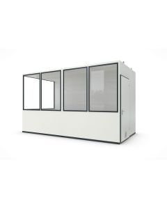 Hallenbüro MultiFlex 10, H2660 x B4560 x T2280 mm, ca. 10 m² Grundfläche, ohne Elektropaket, Farbe RAL 9002 - Grauweiß