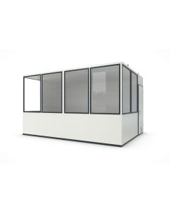 Hallenbüro MultiFlex 15, H2660 x B4560 x T3390 mm, ca. 15 m² Grundfläche, ohne Elektropaket, Farbe RAL 9002 - Grauweiß