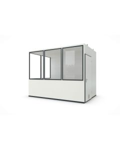 Hallenbüro MultiFlex 7, H2660 x B3390 x T2280 mm, ca. 7 m² Grundfläche, ohne Elektropaket, Farbe RAL 9002 - Grauweiß